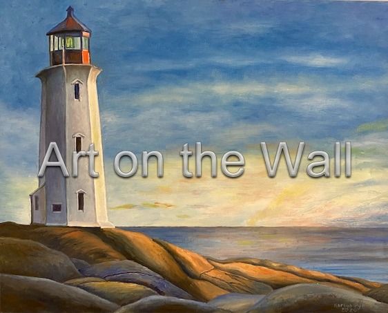 w   Peggy s Cove Lighthouse   Karlya Pye  Oil   150.00
