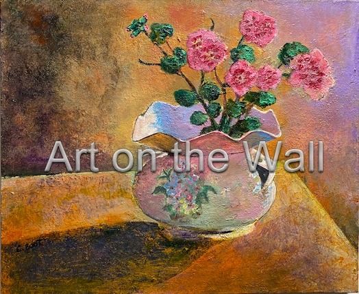w   Winter Geraniums   Christine Booth  Acrylic   375.00